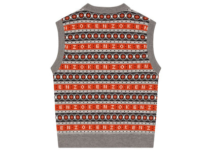 KENZO x Nigo Merino Wool Jacquard Jumper Vest Medium Red