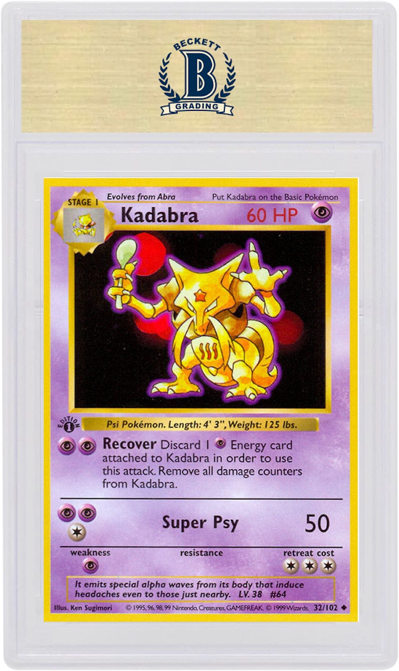 Kadabra 1999 Pokemon TCG Base Set 1st Edition #32/102 (PSA or BGS Graded)
