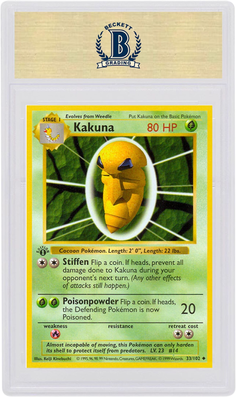 Kakuna 1999 Pokemon TCG Base Set 1st Edition #33/102 (PSA or BGS Graded)