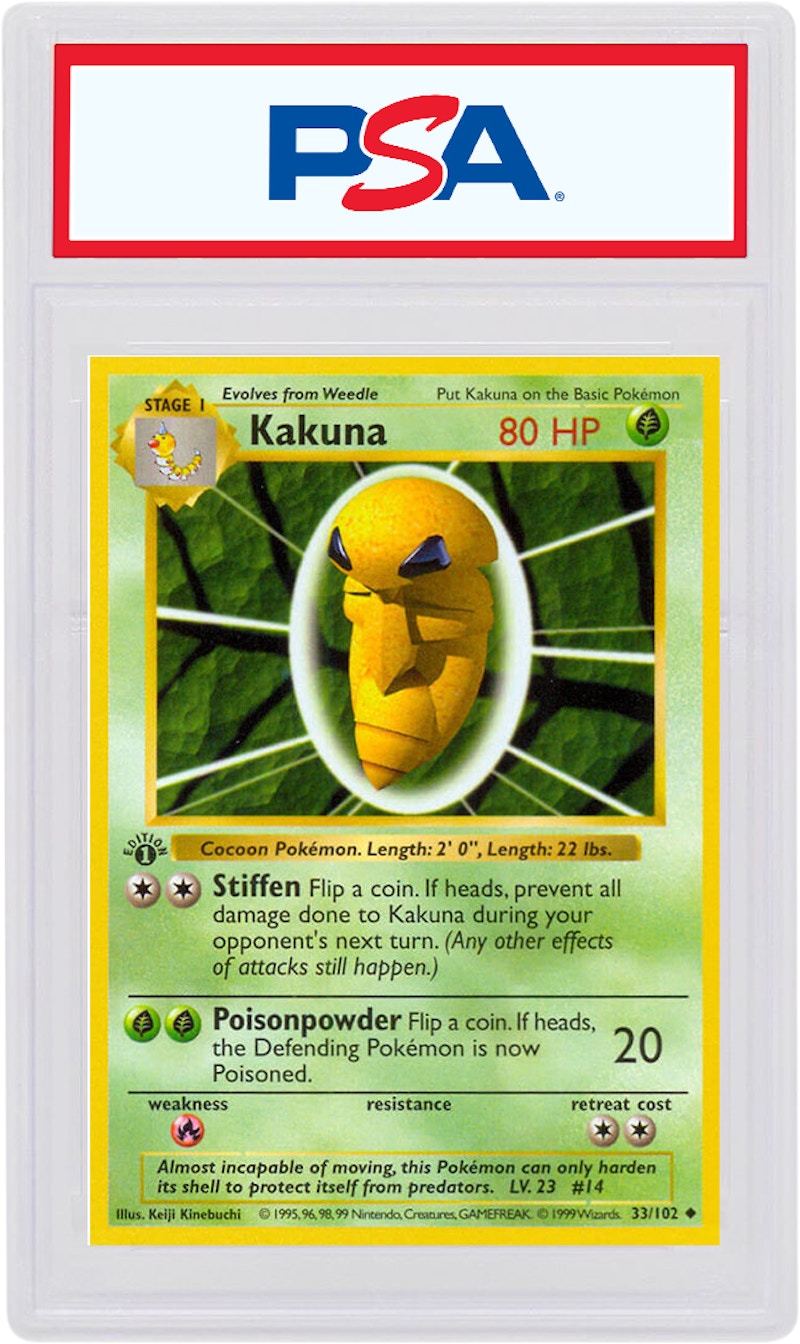Kakuna 1999 Pokemon TCG Base Set 1st Edition #33/102 (PSA or BGS Graded)
