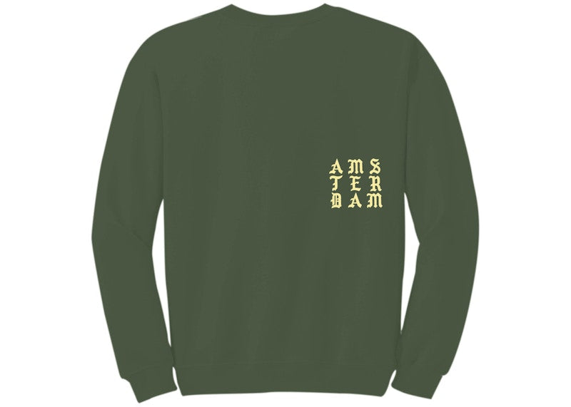 Kanye West Amsterdam Pablo Pop-Up Perfect Crewneck Military Green