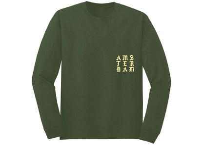 Kanye West Amsterdam Pablo Pop-Up We Young And We Alive L/S Tee Military Green