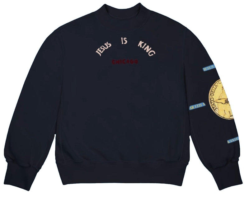 Kanye West Jesus Is King Chicago Gold II Crewneck Navy