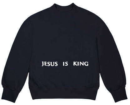 Kanye West Jesus Is King Chicago Painting Crewneck Navy