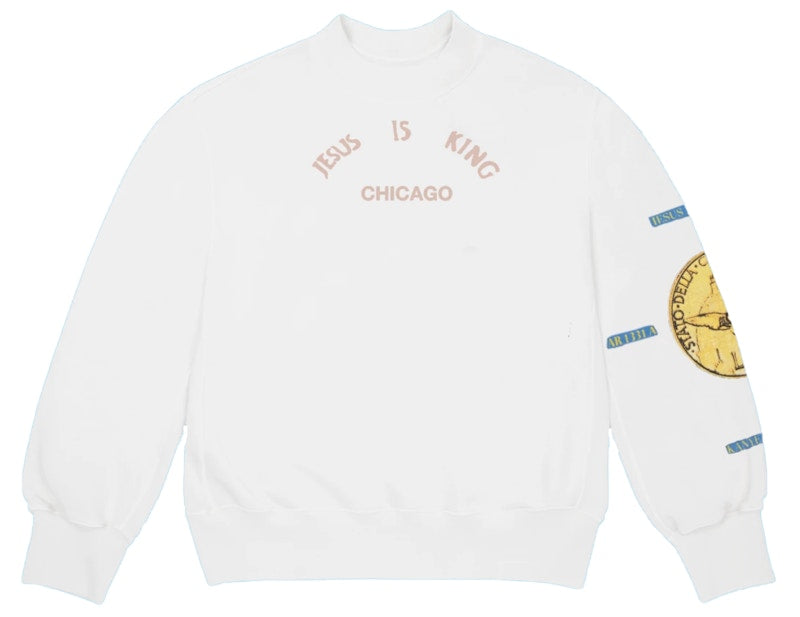 Kanye West Jesus Is King Gold Crewneck White
