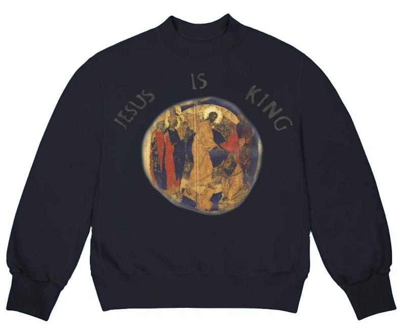 Kanye West Jesus Is King Painting I Crewneck Navy