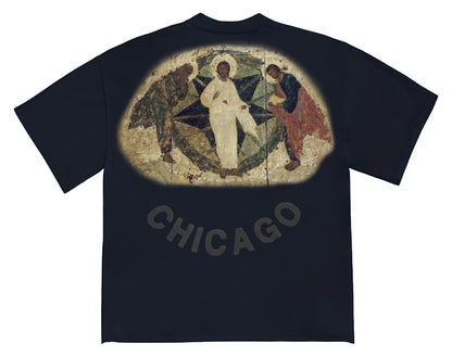Kanye West Jesus Is King Painting T Shirt Navy