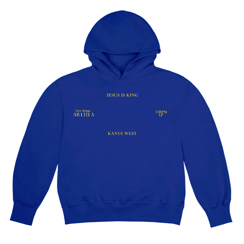 Kanye West Jesus Is King Vinyl I Hoodie Blue