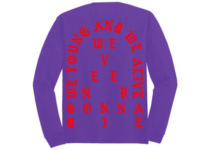 Kanye West Los Angeles Pablo Pop-Up We Young And We Alive L/S Tee Purple