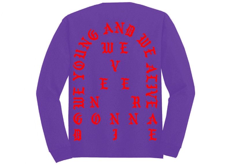 Kanye West Los Angeles Pablo Pop-Up We Young And We Alive L/S Tee Purple