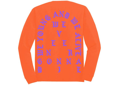 Kanye West San Francisco Pablo Pop-Up We Young And We Alive L/S Tee Orange