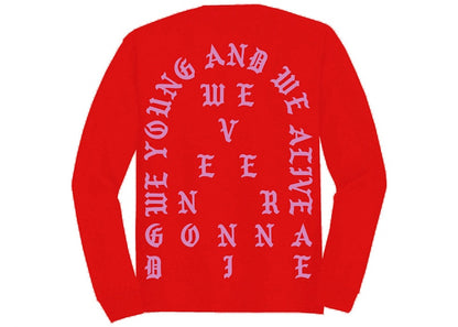 Kanye West Singapore Pablo Pop-Up We Young And We Alive L/S Tee Red