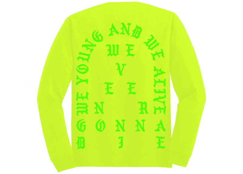Kanye West Sydney Pablo Pop-Up We Young And We Alive L/S Tee Safety Green