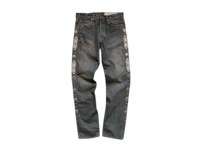 Kapital 14 Oz Denim 5P Monkey Cisco Gemstone Pants Black