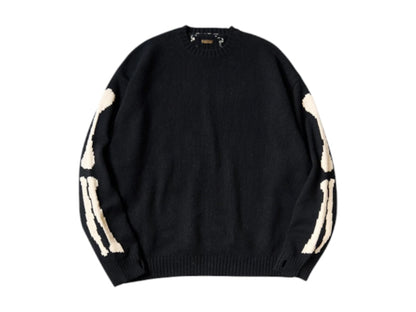 Kapital 5G Wool Bone Crewneck Sweater Black