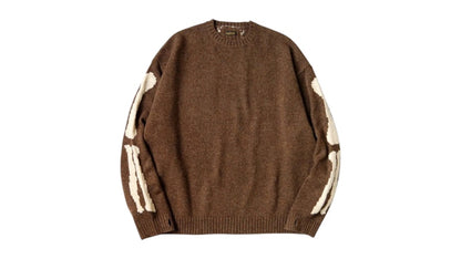 Kapital 5G Wool Bone Crewneck Sweater Brown