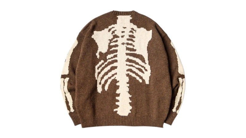 Kapital 5G Wool Bone Crewneck Sweater Brown