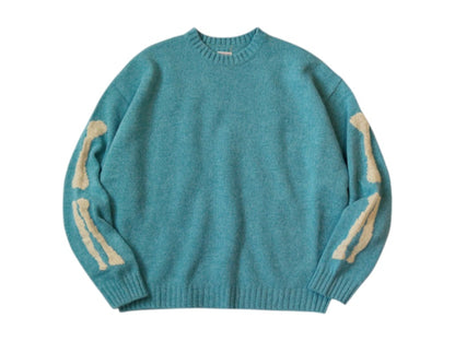 Kapital 5G Wool Bone Crewneck Sweater Saxophone