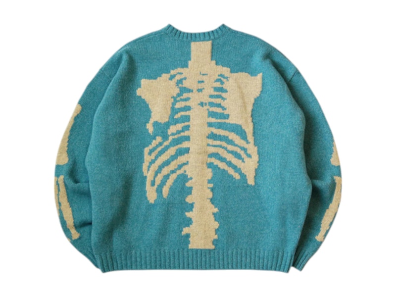 Kapital 5G Wool Bone Crewneck Sweater Saxophone