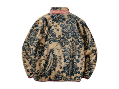 Kapital Damask Pattern Fleece Zip Jacket Beige
