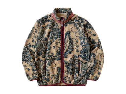 Kapital Damask Pattern Fleece Zip Jacket Beige