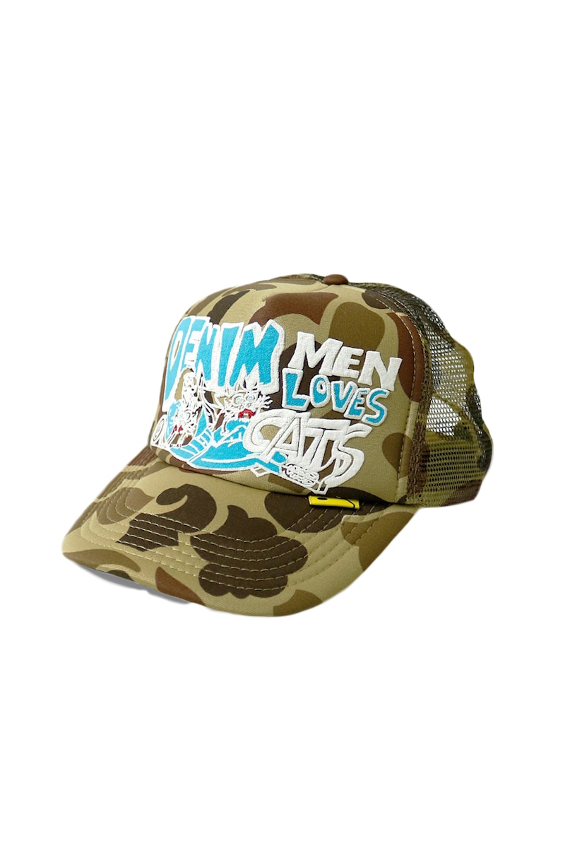 Kapital Denim Men Love Cats Trucker Hat Camo