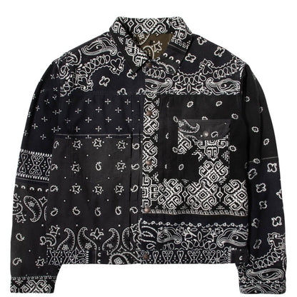 Kapital Flannel Reversible Bandana 1st Jacket Black/Khaki