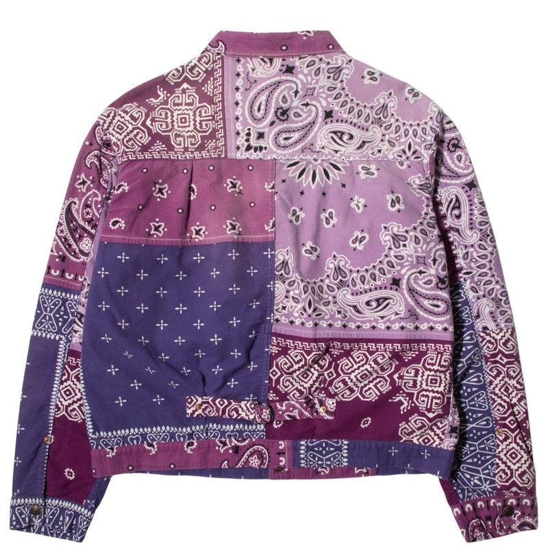 Kapital Flannel Reversible Bandana 1st Jacket Purple/Sax