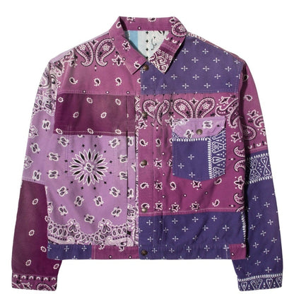 Kapital Flannel Reversible Bandana 1st Jacket Purple/Sax