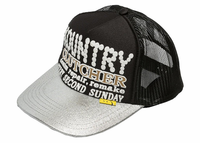 Kapital Kountry Pearl Clutcher Silver Brim Trucker Cap Black