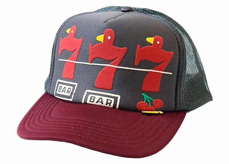 Kapital Lucky Battery Bird Trucker Cap Charcoal/Red