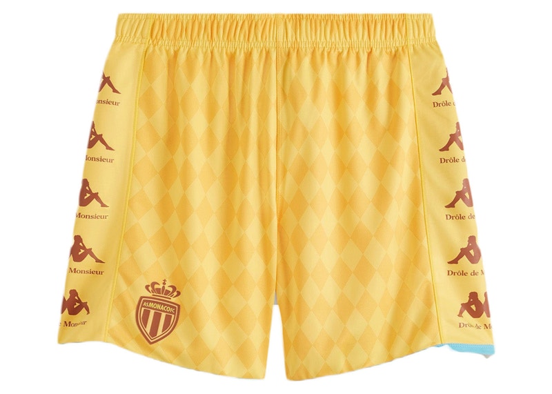 Kappa AS Monaco Drole de Monsiuer Away Shorts Yellow