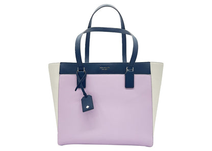 Kate Spade Cameron Laptop Tote Bag Large Lavender/Petrol Blue/White