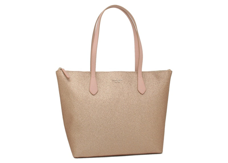 Kate Spade Joeley Glitter Tote Bag Large Rose Gold
