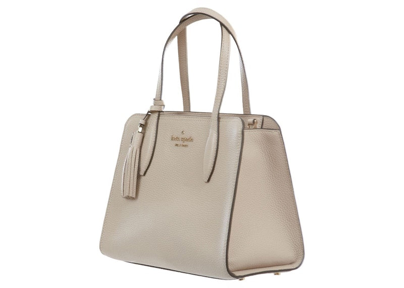Kate Spade Rowe Leather Top Zip Satchel Bag Small Warm Beige