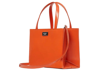 Kate Spade Sam Icon Leather Tote Bag Small Fiery Orange
