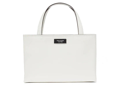 Kate Spade Sam Icon Leather Tote Bag Small True White