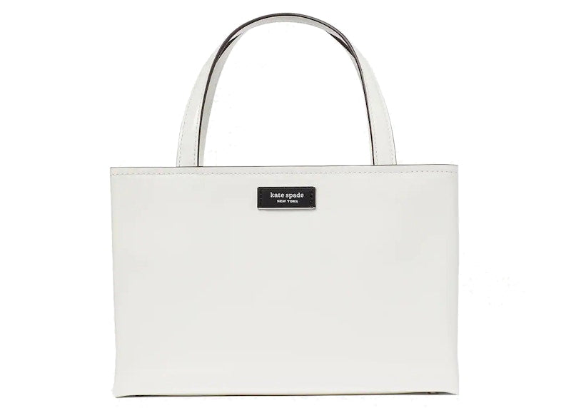 Kate Spade Sam Icon Leather Tote Bag Small True White