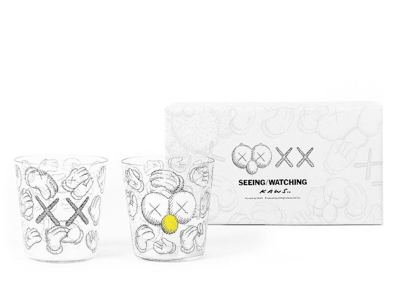 KAWS Seeing/Watching Eyes Glass Set Clear