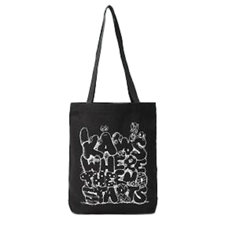 KAWS Where The End Starts Tote Bag Black