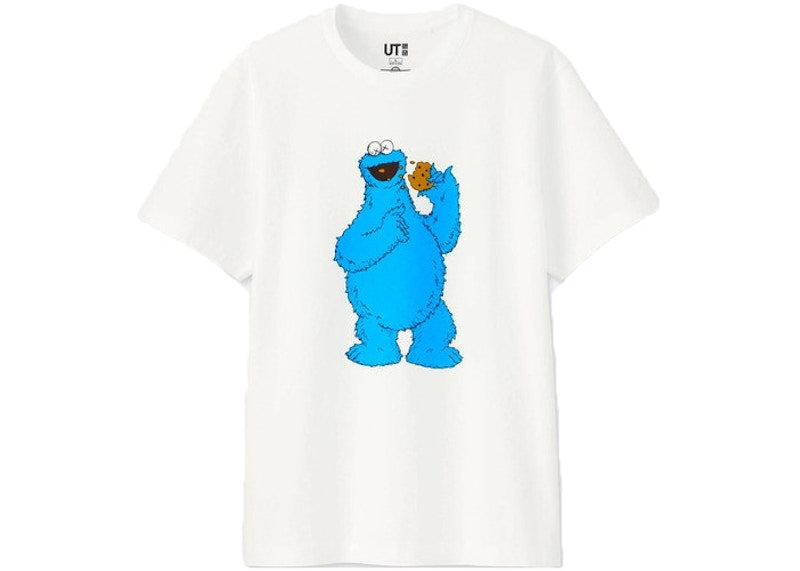 KAWS x Uniqlo x Sesame Street Cookie Monster Tee (Asia Sizing) White