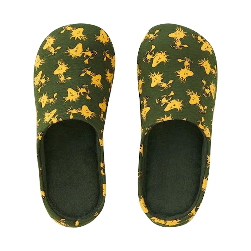 KAWS x Uniqlo x Peanuts Woodstock Room Shoes Olive