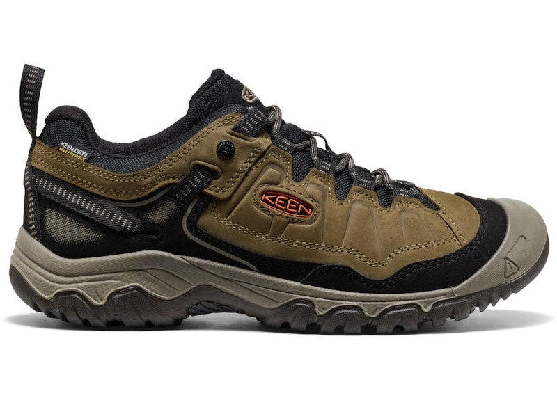 Keen Targhee IV Waterproof Hiking Shoe Dark Olive Gold Flame