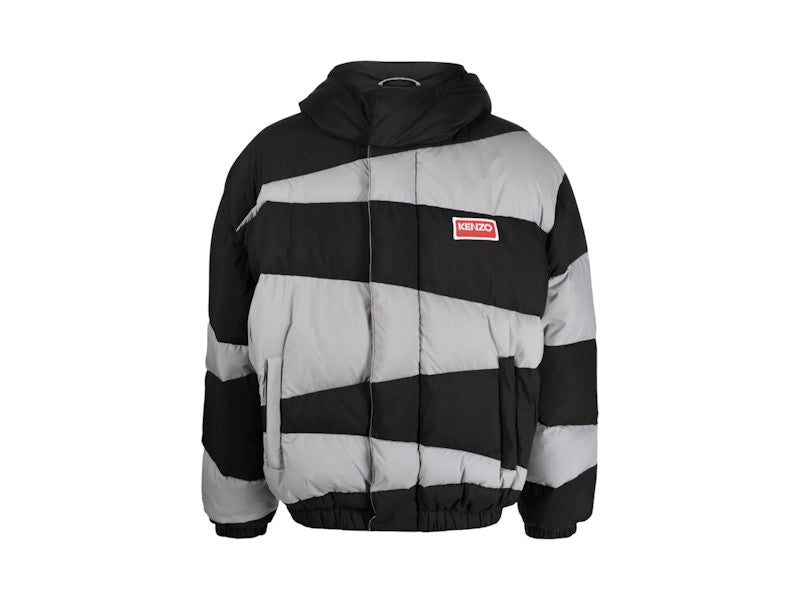 KENZO Stripped Padded Jacket Black/Grey