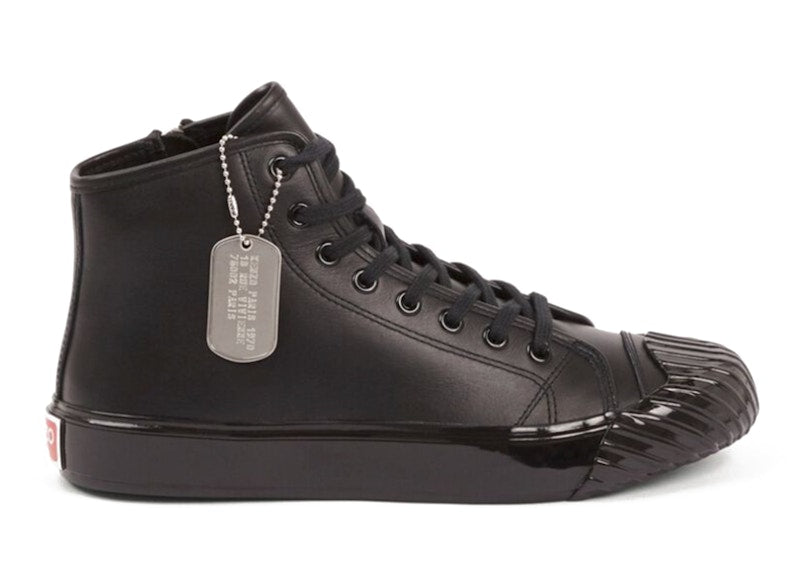 Kenzo School High Top Trainers Leather Triple Black