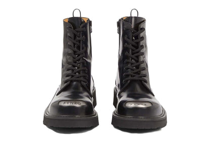 Kenzosmile Lace Up Boots Black Spazzolato Leather