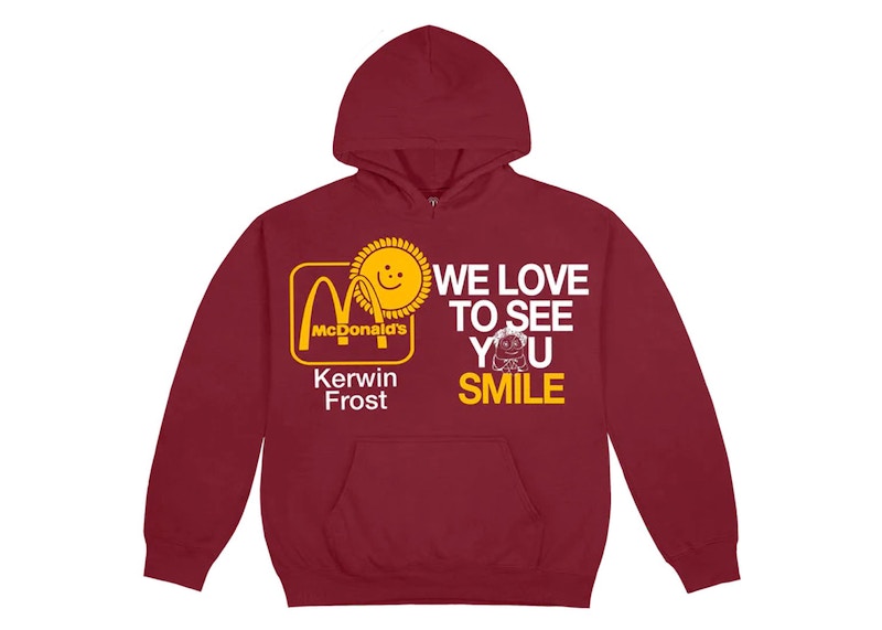 Kerwin Frost x McDonald's We Love To See You Smile Hoodie Dark Red