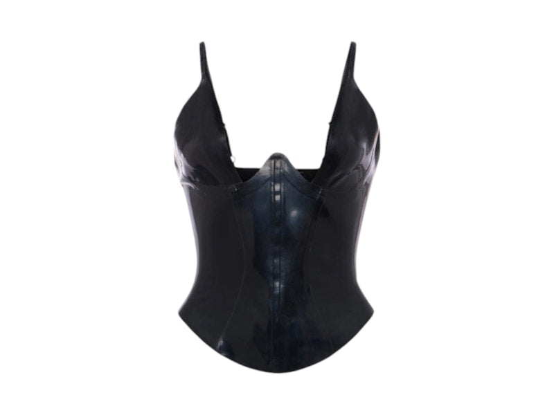 khy x Poster Girl Latex Plunge Tank Black