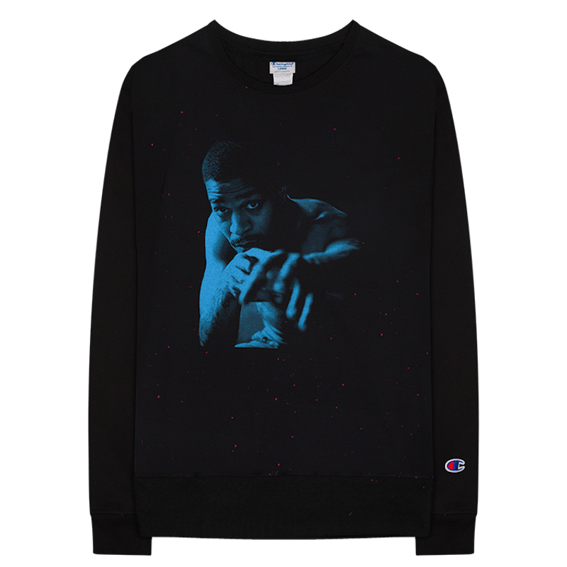 Kid Cudi Blue Photo Crewneck Sweatshirt Black