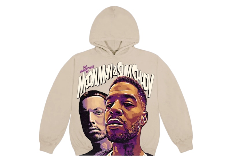 Kid Cudi Moon Man & Slim Shady Hoodie Cream
